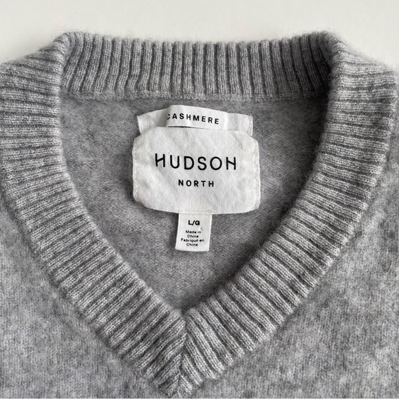 Cashmere Hudson North Sweater Size Large Heathered Grey Quiet Luxury Soft - Picture 6 of 13
